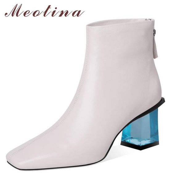 boots meotina ankle women shoes real leather high heel short square toe crystal thick heels zipper lady autumn beige, Black
boots meotina ankle women shoes real leather high heel short square toe crystal thick heels zipper lady autumn beige, Black