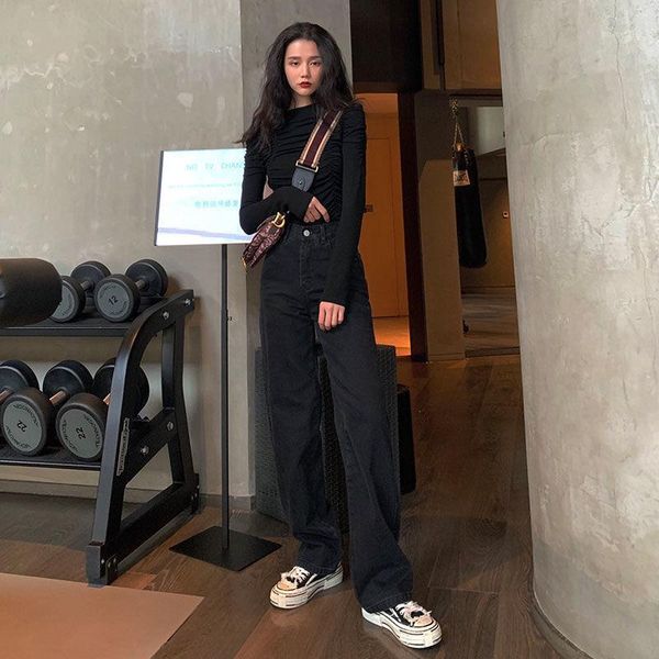 women's jeans 2021 autumn women wide-leg straigh pants high waist street denim loose full length oversized trousers e376, Blue
women's jeans 2021 autumn women wide-leg straigh pants high waist street denim loose full length oversized trousers e376, Blue