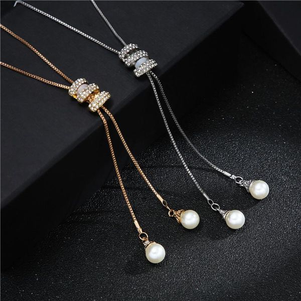 pendant necklaces fashion metal long tassel rhinestone crystal pearl chain necklace sweater patry jewelry, Silver
pendant necklaces fashion metal long tassel rhinestone crystal pearl chain necklace sweater patry jewelry, Silver