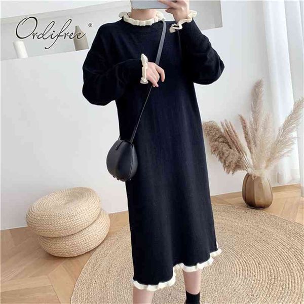 autumn winter women knitted dress long sleeve cute girls warm thick loose black sweater 210513, Black;gray
autumn winter women knitted dress long sleeve cute girls warm thick loose black sweater 210513, Black;gray