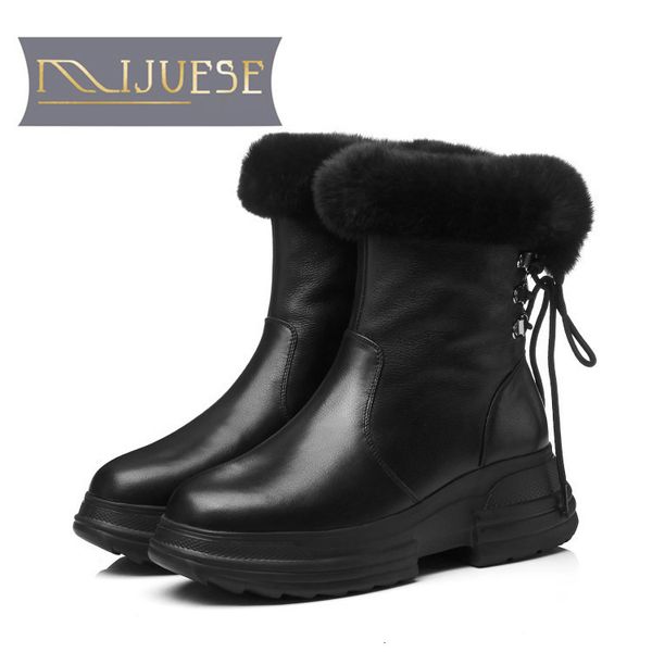 boots mljuese women ankle cow leather winter wool blend round toe lace up platform female snow party dress wedding f163, Black
boots mljuese women ankle cow leather winter wool blend round toe lace up platform female snow party dress wedding f163, Black
