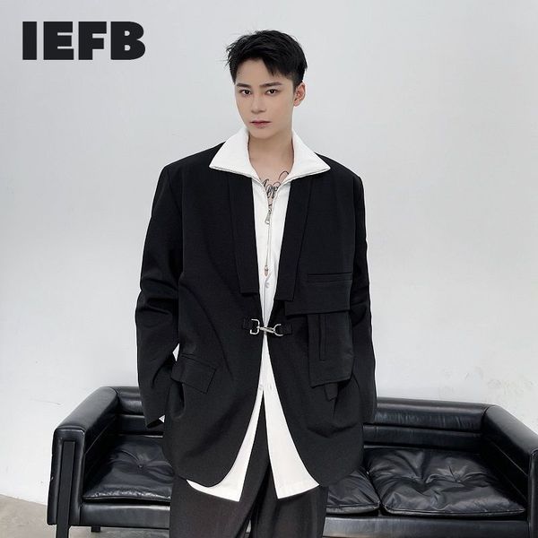 iefb trendy metal button design men's blazer functional style fashion oversized suit coat black white clothes 9y4975 210524, White;black
iefb trendy metal button design men's blazer functional style fashion oversized suit coat black white clothes 9y4975 210524, White;black
