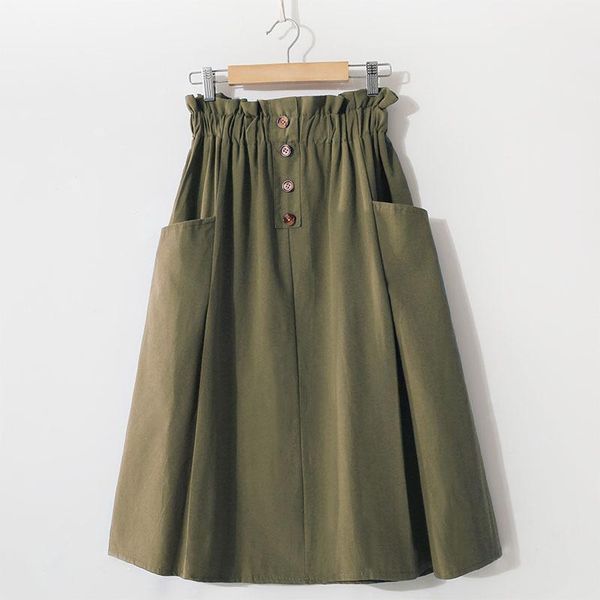 spring summer high-waist cotton yellow skirts womens double-pocket button knee-length autumn black jupe femme
spring summer high-waist cotton yellow skirts womens double-pocket button knee-length autumn black jupe femme
