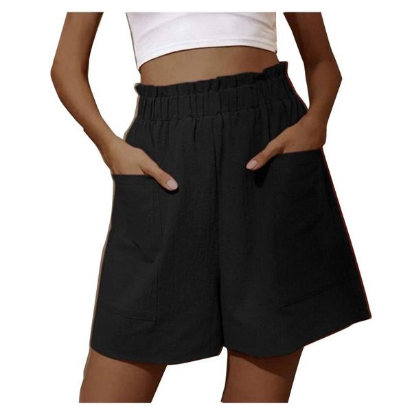 women's shorts fashion women casual loose elastic waist summer pockets solid color linen feminino pantalon corto mujer, White;black
women's shorts fashion women casual loose elastic waist summer pockets solid color linen feminino pantalon corto mujer, White;black