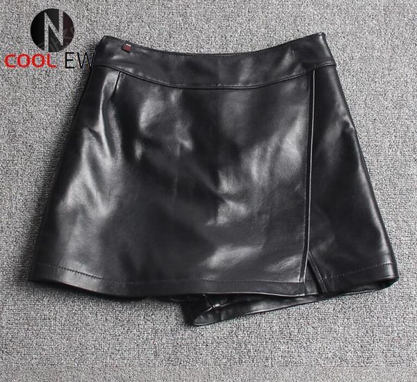 women's shorts fashion women asymmetric skirts sheepskin real leather casual streetwear ladies slim fit, White;black
women's shorts fashion women asymmetric skirts sheepskin real leather casual streetwear ladies slim fit, White;black