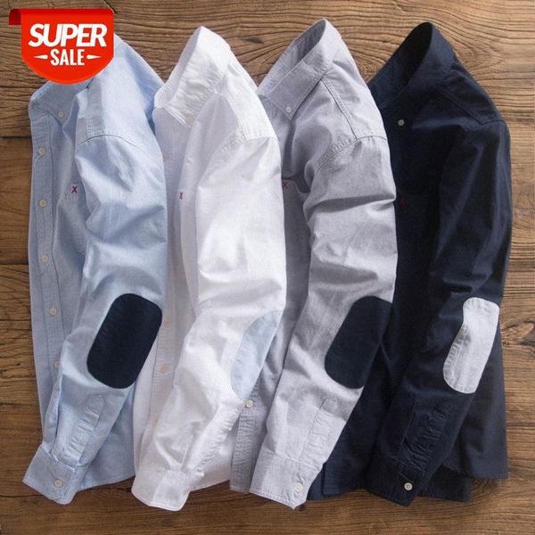 cotton oxford patch long-sleeved shirt trendy men's inch cloth american ami khaki shawn le brand #oo4l, White;black
cotton oxford patch long-sleeved shirt trendy men's inch cloth american ami khaki shawn le brand #oo4l, White;black