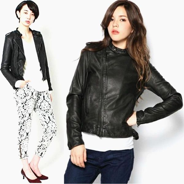 women's leather & faux real head layer nappa napa goatskin lady jacket women genuine coat motorcycle high quality, Black
women's leather & faux real head layer nappa napa goatskin lady jacket women genuine coat motorcycle high quality, Black