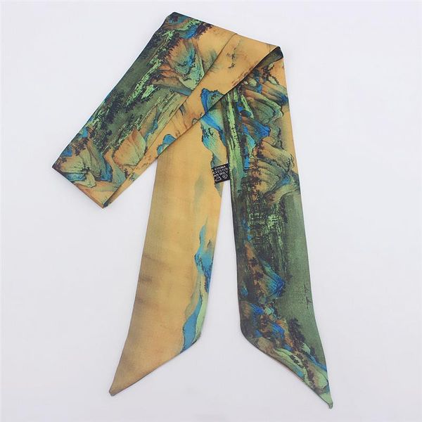 summer silk scarf chinese style women's and long shawl beach outing tied bag small ribbon ladies hair c44 scarves, Blue;gray
summer silk scarf chinese style women's and long shawl beach outing tied bag small ribbon ladies hair c44 scarves, Blue;gray