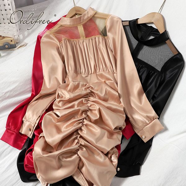 summer women satin long sleeve draped mesh see through bodycon night club party dress 210415, Black;gray
summer women satin long sleeve draped mesh see through bodycon night club party dress 210415, Black;gray