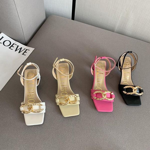 sandals metal chain fashion candy color slides summer slingback sandal women thick high heel ankle strap elegant pumps shoes, Black
sandals metal chain fashion candy color slides summer slingback sandal women thick high heel ankle strap elegant pumps shoes, Black