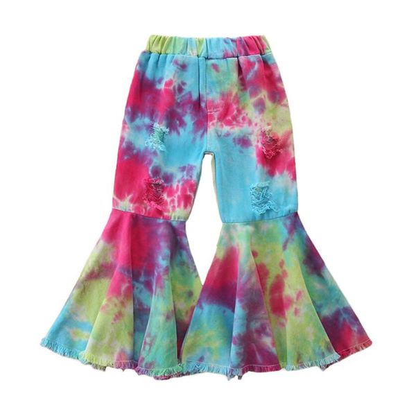 toddler kids jeans flare pants tie dye printed denim bell bottoms elastic high waist hole trousers for girls, Blue
toddler kids jeans flare pants tie dye printed denim bell bottoms elastic high waist hole trousers for girls, Blue