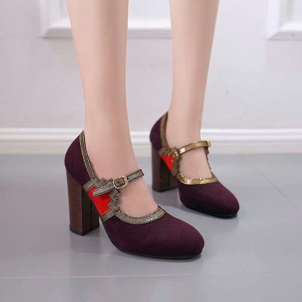 dress shoes women pumps chunky high heels mixed colored ladies spring autumn round toe buckle strap mary janes, Black
dress shoes women pumps chunky high heels mixed colored ladies spring autumn round toe buckle strap mary janes, Black