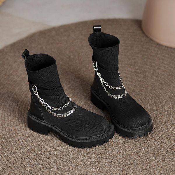 boots mid heels ankle stretch designer knitting chunky platform snow 2021 winter warm fashion goth casual women shoes, Black
boots mid heels ankle stretch designer knitting chunky platform snow 2021 winter warm fashion goth casual women shoes, Black
