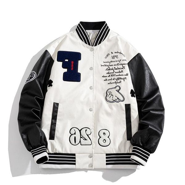 men's jackets varsity jacket men women patchwork streetwear baseball letter pu leather couple clothes high street, Black;brown
men's jackets varsity jacket men women patchwork streetwear baseball letter pu leather couple clothes high street, Black;brown