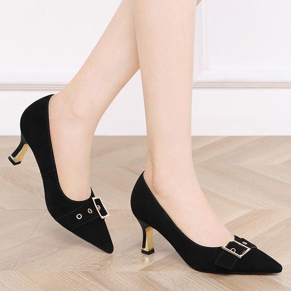 dress shoes korean fashion pointy stiletto with soft soles, casual and light high heels, Black
dress shoes korean fashion pointy stiletto with soft soles, casual and light high heels, Black