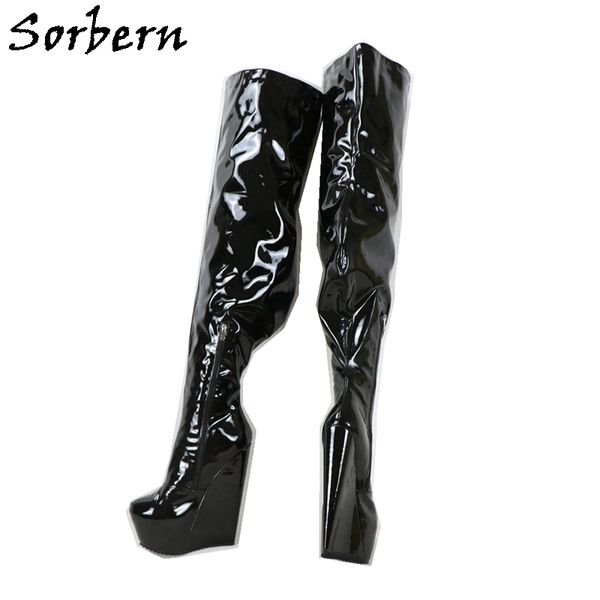 sorbern super narrow heel boots women crotch thigh high wedge customized wide calf slim fit legs boot, Black
sorbern super narrow heel boots women crotch thigh high wedge customized wide calf slim fit legs boot, Black