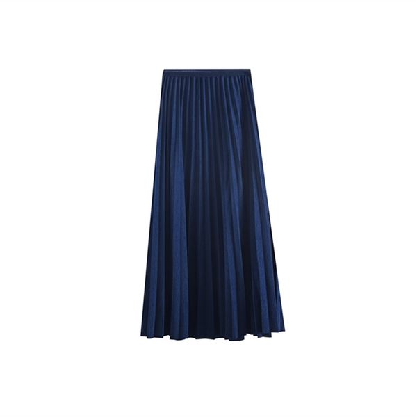 autumn women high waist simple solid elastic gold line belt a-line pleated skirt casual long 210527, Black
autumn women high waist simple solid elastic gold line belt a-line pleated skirt casual long 210527, Black