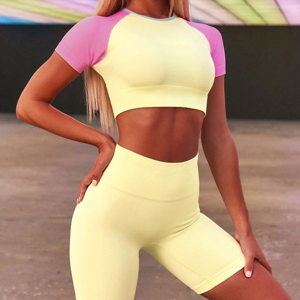 women's tracksuits short sleeve sports shorts yoga set exercise outfit fitness suit gym workout clothes for tracksuit yellow gvsg, Gray
women's tracksuits short sleeve sports shorts yoga set exercise outfit fitness suit gym workout clothes for tracksuit yellow gvsg, Gray