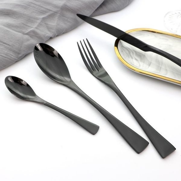 flatware sets 4 pcs balck dinnerware set stainless steel dinner knife fork tea spoon tableware mirror home kitchen cutlery
flatware sets 4 pcs balck dinnerware set stainless steel dinner knife fork tea spoon tableware mirror home kitchen cutlery