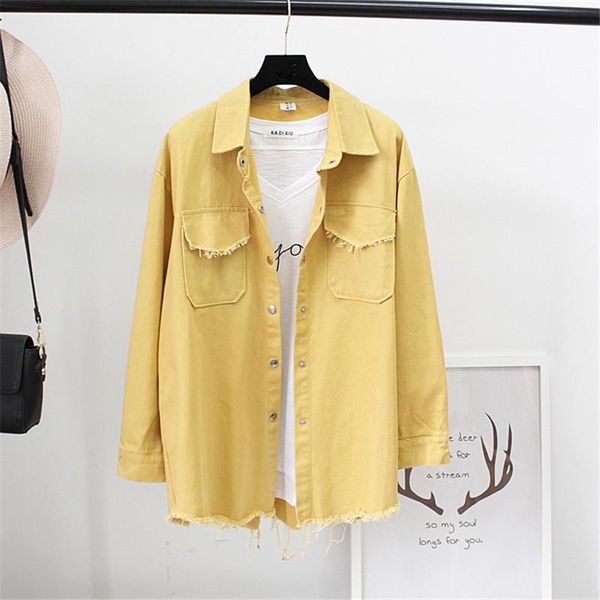 women's jackets spring autumn denim shirt women fashion pocket long hairy edges shirts casual sleeve jeans loose ladies blouses h372, Black;brown
women's jackets spring autumn denim shirt women fashion pocket long hairy edges shirts casual sleeve jeans loose ladies blouses h372, Black;brown