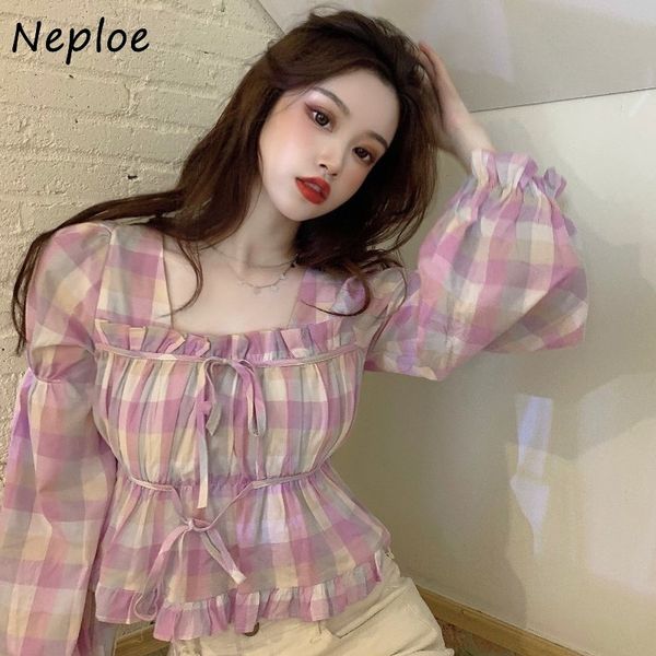 kuzuwata vintage plaid slim fit blouse women work style ol long sleeve blusas spring all match ladies square collar 210510, White
kuzuwata vintage plaid slim fit blouse women work style ol long sleeve blusas spring all match ladies square collar 210510, White
