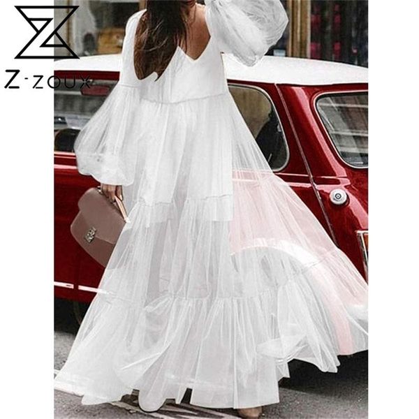 women dress v neck puff sleeve perspective mesh long es elegant maxi es loose white summer 210513, Black;gray
women dress v neck puff sleeve perspective mesh long es elegant maxi es loose white summer 210513, Black;gray