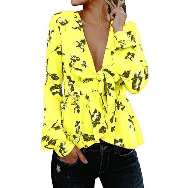 women shirts deep v-neck blouse woman shirt long sleeves floral loose formal clothing for ladies #d44 women's blouses &, White
women shirts deep v-neck blouse woman shirt long sleeves floral loose formal clothing for ladies #d44 women's blouses &, White