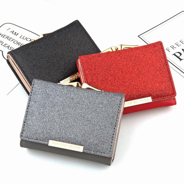 wallets ladies short wallet korean fashion sequins tri-fold small card case multi-card student purse womens and purses, Red;black
wallets ladies short wallet korean fashion sequins tri-fold small card case multi-card student purse womens and purses, Red;black