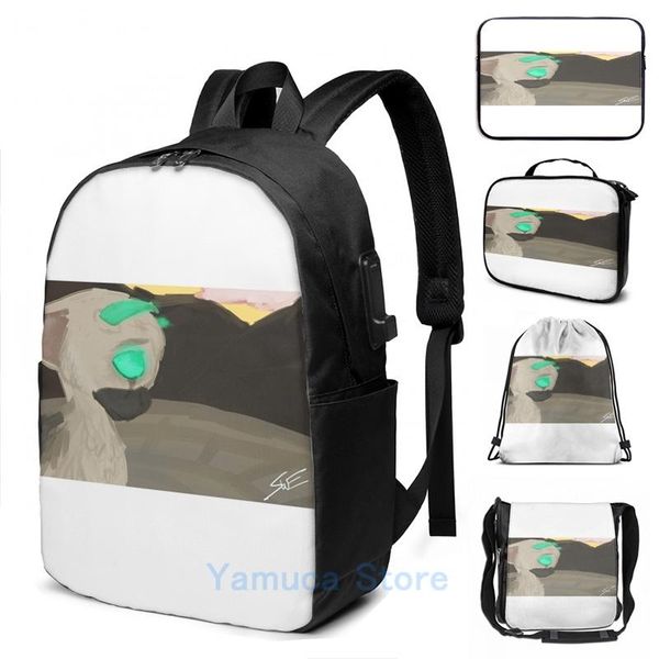 backpack funny graphic print the last guardian trico usb charge men school bags women bag travel laptop