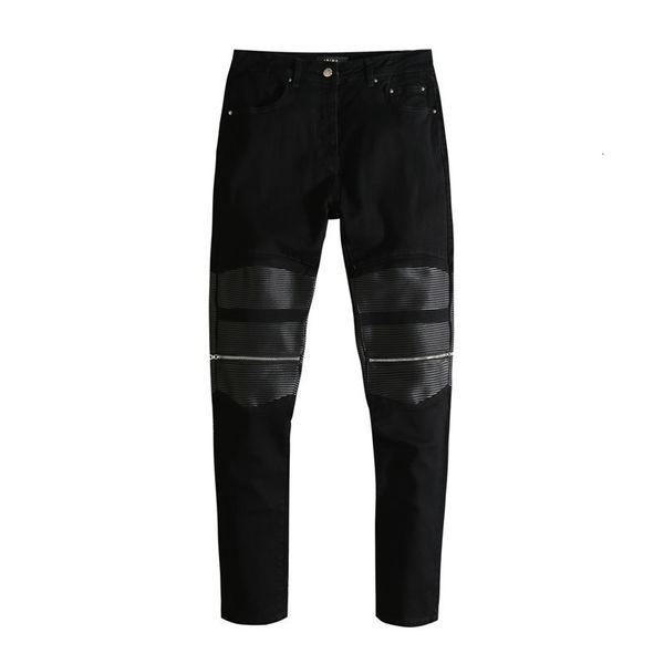 am patchwork knee hole elastic jeans high street wrinkle black slim fit men's casual, Blue
am patchwork knee hole elastic jeans high street wrinkle black slim fit men's casual, Blue