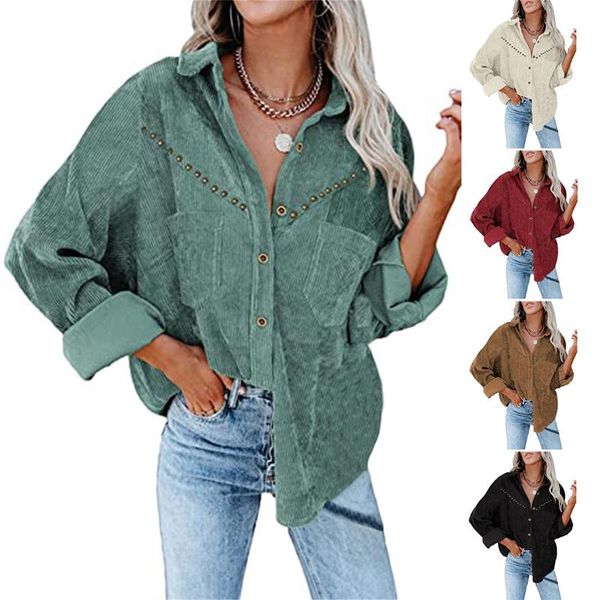 women's jackets imcute 2021 fashion woman corduroy jacket solid shirt single breasted turn down collar long sleeve pocket button femini, Black;brown
women's jackets imcute 2021 fashion woman corduroy jacket solid shirt single breasted turn down collar long sleeve pocket button femini, Black;brown
