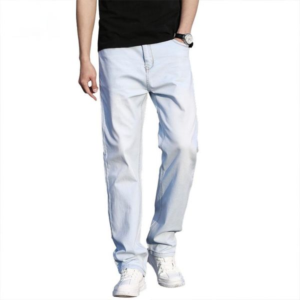 men's jeans 2021 spring summer thin straight loose light blue youth brand clothing cotton stretch denim big size 40 42 44
men's jeans 2021 spring summer thin straight loose light blue youth brand clothing cotton stretch denim big size 40 42 44