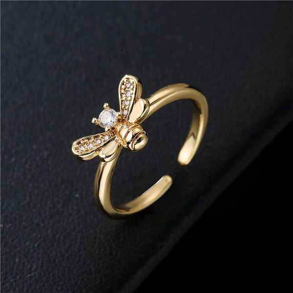 cluster rings fashion gold color cute bee open ring for women girl simple style cz party jewelry female accessories, Golden;silver
cluster rings fashion gold color cute bee open ring for women girl simple style cz party jewelry female accessories, Golden;silver
