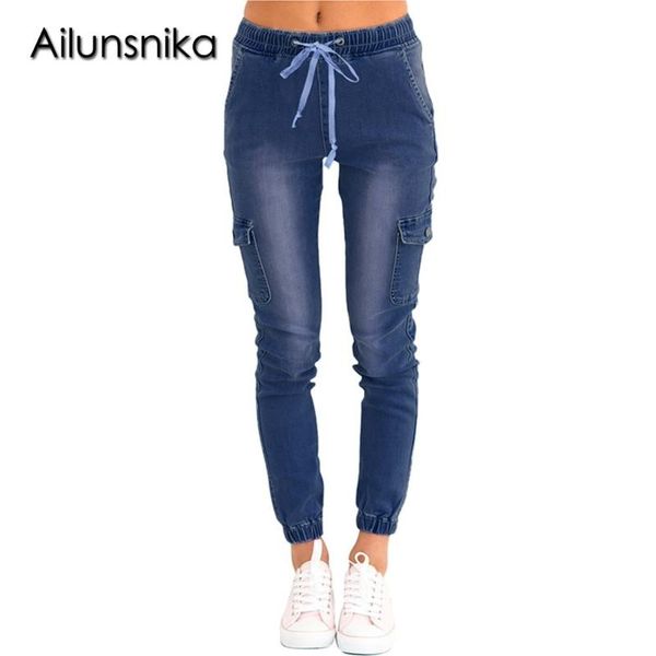 women's jeans ailunsnika elastic casual drawstring ankle pocket denim women 2021 autumn skinny legging beam feet pencil pants dl786042, Blue
women's jeans ailunsnika elastic casual drawstring ankle pocket denim women 2021 autumn skinny legging beam feet pencil pants dl786042, Blue