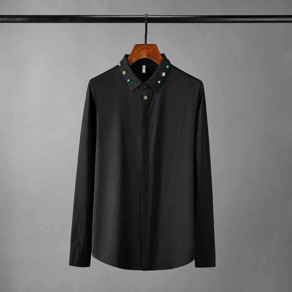 tee shirt shirt metal rivet mens luxury long sleeve business and casual solid color male fashion slim fit man shirts 4xl, White;black
tee shirt shirt metal rivet mens luxury long sleeve business and casual solid color male fashion slim fit man shirts 4xl, White;black