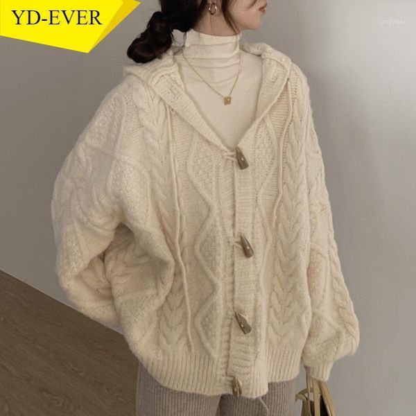women's knits & tees winter clothes vintage sweater oversized outwear chic button hooded knitted ribbed cardigan loose casual sueter co, White
women's knits & tees winter clothes vintage sweater oversized outwear chic button hooded knitted ribbed cardigan loose casual sueter co, White