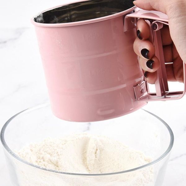 colorful hand pressing type semi-automatic flour sieve stainless steel mesh hand-held powder sifter kitchen baking tool & pastry tools
colorful hand pressing type semi-automatic flour sieve stainless steel mesh hand-held powder sifter kitchen baking tool & pastry tools