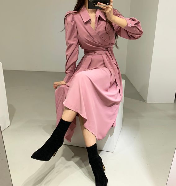 casual dresses senhora do escritório turn-down colarinho ruched manga a linha vestido feminino sólido bandagem cintura feminina midi outono, Black;gray
casual dresses senhora do escritório turn-down colarinho ruched manga a linha vestido feminino sólido bandagem cintura feminina midi outono, Black;gray