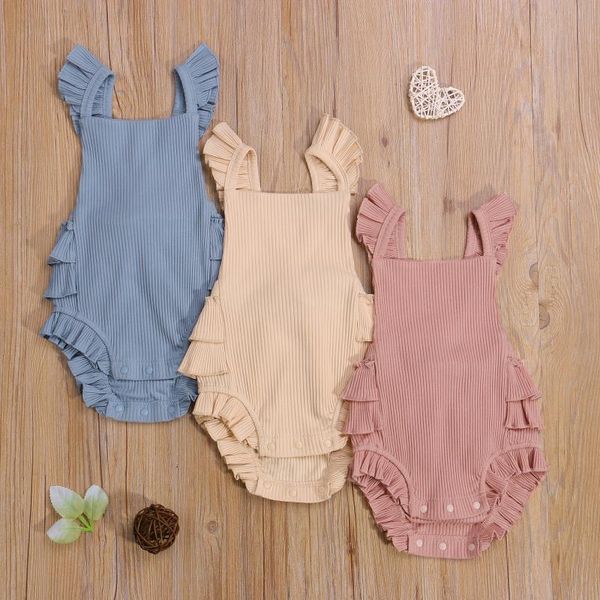 rompers baby solid color ribbed romper girls sleeveless square collar short jumpsuit with ruffles button striped clothes, Blue
rompers baby solid color ribbed romper girls sleeveless square collar short jumpsuit with ruffles button striped clothes, Blue