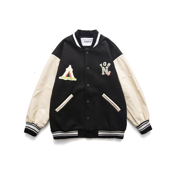 find from forn3 american trend hip hop baseball et men's autumn thickened printed pu leather stitched wool et, Black;brown
find from forn3 american trend hip hop baseball et men's autumn thickened printed pu leather stitched wool et, Black;brown