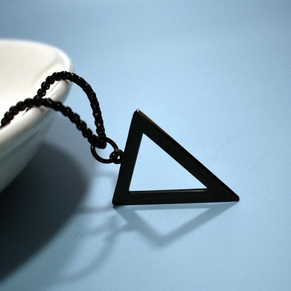 pendant necklaces geometric men's black silver color hollow triangle minimalist metal stainless steel male simple jewelry
pendant necklaces geometric men's black silver color hollow triangle minimalist metal stainless steel male simple jewelry
