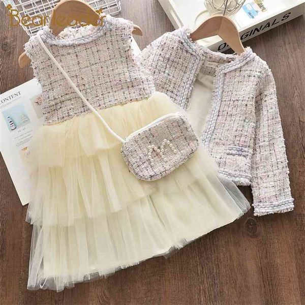 girls children's sets autumn princess outfits elegant winter mesh suits cute kid children clothing with bag 210429, White
girls children's sets autumn princess outfits elegant winter mesh suits cute kid children clothing with bag 210429, White