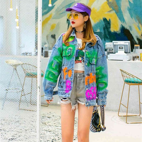 jackets thailand tide brand denim female fashion letters hit color stitching painted graffiti short harajuku bf motorcycle jacket, Black;brown
jackets thailand tide brand denim female fashion letters hit color stitching painted graffiti short harajuku bf motorcycle jacket, Black;brown