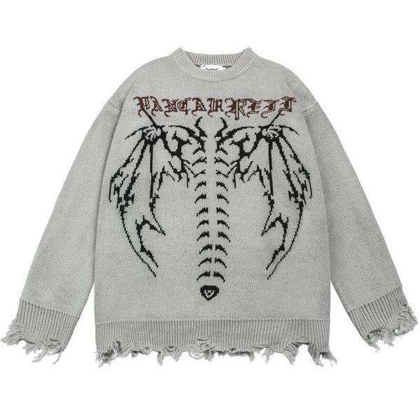 men's sweaters loose autumn dark harajuku print ripped mens sweater pullover men streetwear hip hop knitted jumpers black, White;black
men's sweaters loose autumn dark harajuku print ripped mens sweater pullover men streetwear hip hop knitted jumpers black, White;black