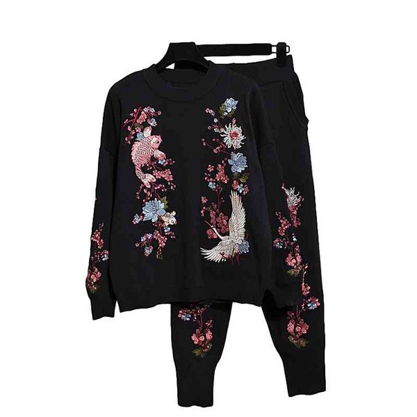 women's tracksuits autumn tracksuit women fashion embroidery loose long sleeve knit sweater + casual knitted pants set two piece w, Gray
women's tracksuits autumn tracksuit women fashion embroidery loose long sleeve knit sweater + casual knitted pants set two piece w, Gray