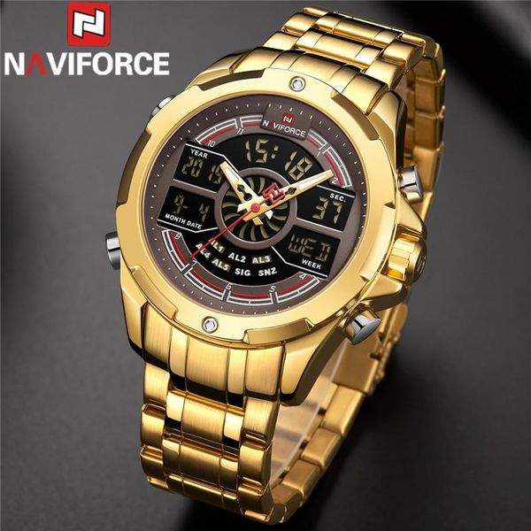 wristwatches naviforce men watch quartz digital dual dial male clock military sport stainless steel gold man wristwatch 917, Slivery;brown
wristwatches naviforce men watch quartz digital dual dial male clock military sport stainless steel gold man wristwatch 917, Slivery;brown