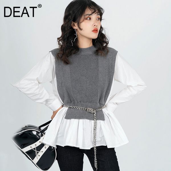women gray short knitting patchwork corset shirt round neck long sleeve loose fit fashion spring autumn 021 7d0010 210421, White
women gray short knitting patchwork corset shirt round neck long sleeve loose fit fashion spring autumn 021 7d0010 210421, White