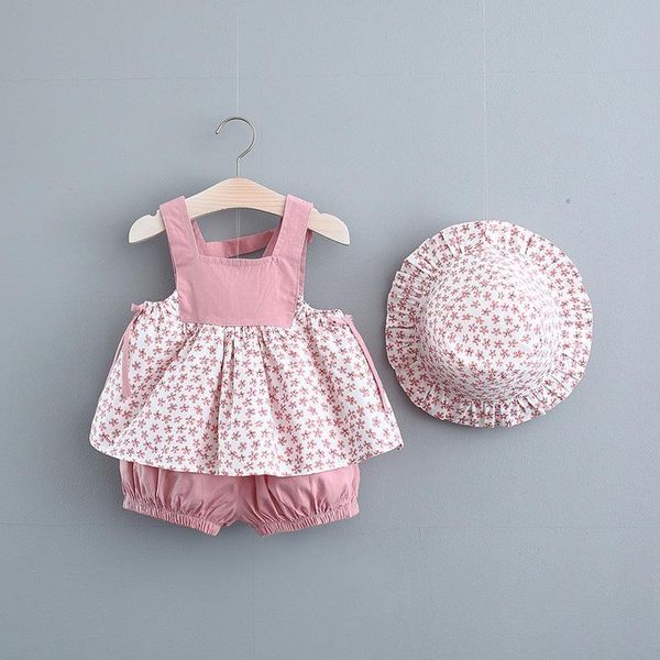 clothing sets summer baby girls floral print sleeveless vest blouse + casual shorts sunhat princess kids 3pcs suits, White
clothing sets summer baby girls floral print sleeveless vest blouse + casual shorts sunhat princess kids 3pcs suits, White