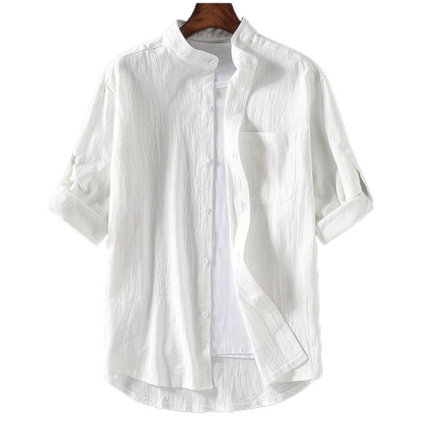 solid shirt mens stand collar casual half sleeve casual shirts men linen camisa oversized breathable chinese style chemise homme 210524, White;black
solid shirt mens stand collar casual half sleeve casual shirts men linen camisa oversized breathable chinese style chemise homme 210524, White;black