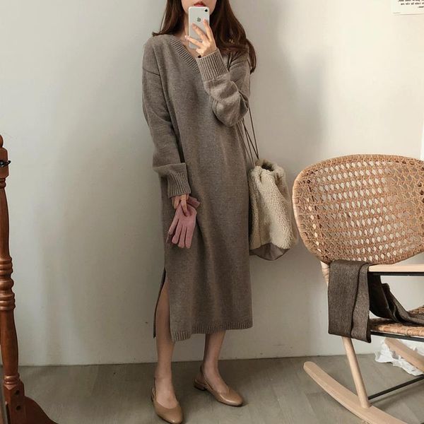 casual dresses whcw cgdsr pollover sweater dress women solid winter 2021 thick knitted jumper woman autumn warm korean style, Black;gray
casual dresses whcw cgdsr pollover sweater dress women solid winter 2021 thick knitted jumper woman autumn warm korean style, Black;gray